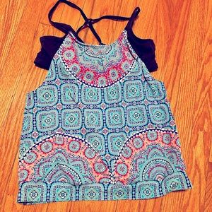 Athleta Top Women's 36 B/C Tankini with Built in Bra